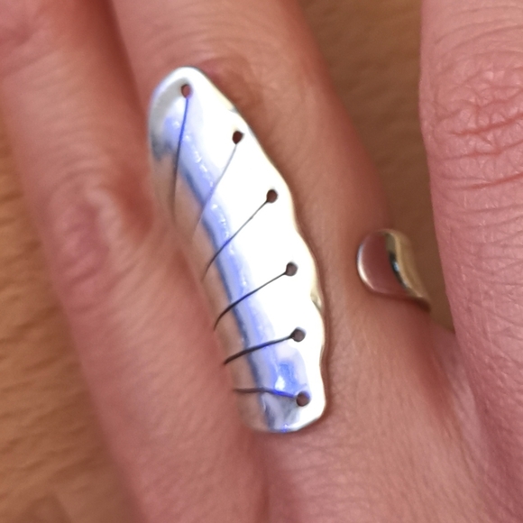 COPY - 950 sterling silver ring adjustable Peru handmade - Picture 3 of 4